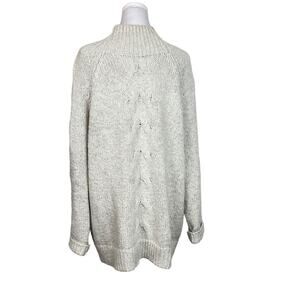 LA Hearts Tunic Cable Knit Oversized Sweater Pale Heather Gray Size S